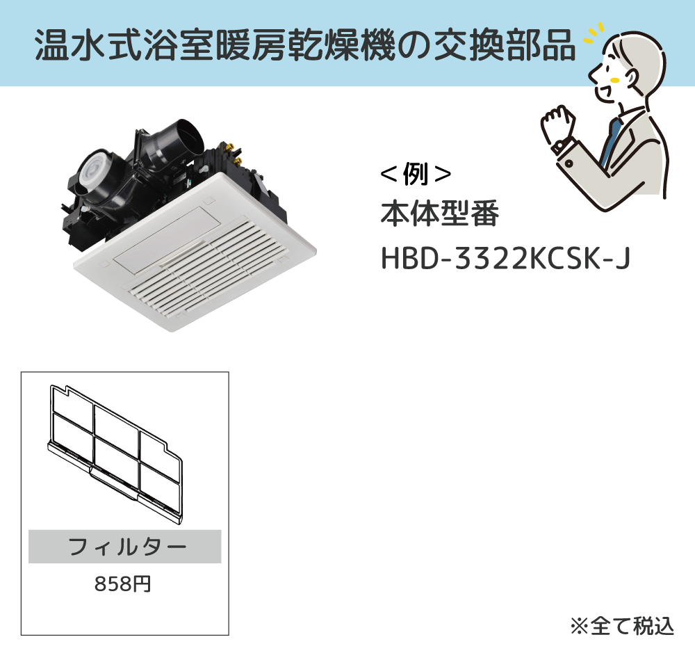 温水式浴室暖房乾燥機の交換部品